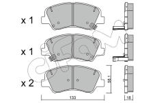 Sada brzdových destiček, kotoučová brzda CIFAM 822-943-0