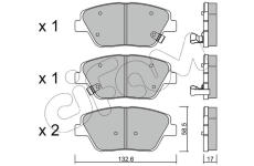 Sada brzdových destiček, kotoučová brzda CIFAM 822-945-0