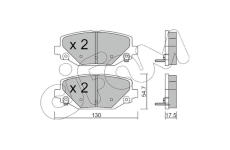 Sada brzdových destiček, kotoučová brzda CIFAM 822-947-0