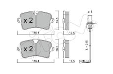 Sada brzdových destiček, kotoučová brzda CIFAM 822-955-0K