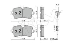Sada brzdových destiček, kotoučová brzda CIFAM 822-955-1K