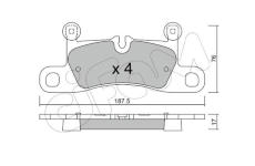 Sada brzdových destiček, kotoučová brzda CIFAM 822-958-0