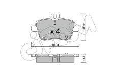 Sada brzdových destiček, kotoučová brzda CIFAM 822-966-0