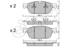 Sada brzdových destiček, kotoučová brzda CIFAM 822-967-0