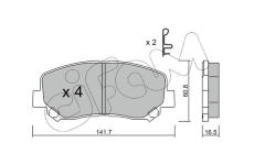 Sada brzdových platničiek kotúčovej brzdy CIFAM 822-969-0