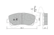 Sada brzdových destiček, kotoučová brzda CIFAM 822-969-1