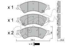 Sada brzdových destiček, kotoučová brzda CIFAM 822-971-0