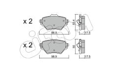 Sada brzdových destiček, kotoučová brzda CIFAM 822-987-0