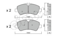 Sada brzdových destiček, kotoučová brzda CIFAM 822-991-0