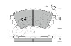 Sada brzdových destiček, kotoučová brzda CIFAM 822-994-0
