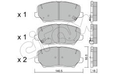 Sada brzdových destiček, kotoučová brzda CIFAM 822-997-0