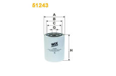 Filtr, pracovní hydraulika WIX FILTERS 51243