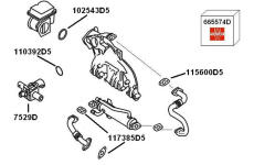 Spätné vedenie výfukových plynov BorgWarner 7900382