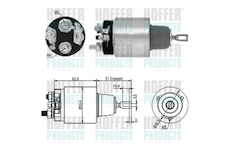 Elektromagnetický spínač, startér HOFFER 46146