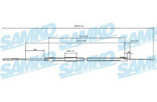 Tažné lanko, parkovací brzda SAMKO C0077B