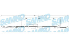 Tažné lanko, parkovací brzda SAMKO C0870B