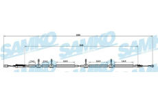 Tažné lanko, parkovací brzda SAMKO C0990B