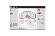 Sada brzdových destiček, kotoučová brzda MERITOR MAX087K