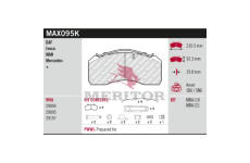 Sada brzdových destiček, kotoučová brzda MERITOR MAX095K