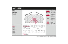 Sada brzdových destiček, kotoučová brzda MERITOR MAX148K