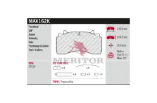 Sada brzdových destiček, kotoučová brzda MERITOR MAX162K