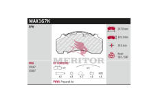 Sada brzdových destiček, kotoučová brzda MERITOR MAX167K