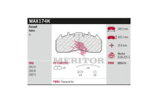 Sada brzdových destiček, kotoučová brzda MERITOR MAX174K