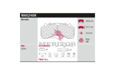 Sada brzdových destiček, kotoučová brzda MERITOR MAX246K