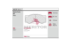 Sada brzdových destiček, kotoučová brzda MERITOR MDP3017
