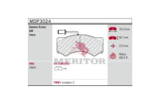 Sada brzdových destiček, kotoučová brzda MERITOR MDP3024