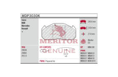 Sada brzdových destiček, kotoučová brzda MERITOR MDP3030K