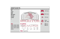 Sada brzdových destiček, kotoučová brzda MERITOR MDP3087K