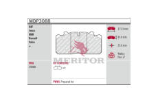 Sada brzdových destiček, kotoučová brzda MERITOR MDP3088