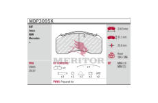 Sada brzdových destiček, kotoučová brzda MERITOR MDP3095K