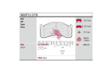 Sada brzdových destiček, kotoučová brzda MERITOR MDP3137K
