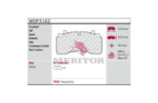 Sada brzdových destiček, kotoučová brzda MERITOR MDP3162