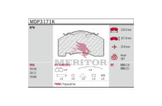Sada brzdových destiček, kotoučová brzda MERITOR MDP3171K