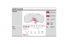 Sada brzdových destiček, kotoučová brzda MERITOR MDP3246K