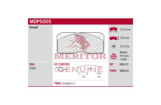 Sada brzdových destiček, kotoučová brzda MERITOR MDP5005
