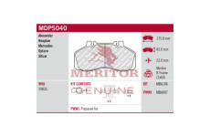 Sada brzdových destiček, kotoučová brzda MERITOR MDP5040