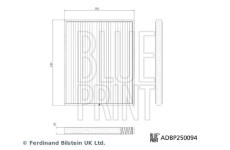 Filtr, vzduch v interiéru BLUE PRINT ADBP250094