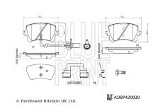 Sada brzdových destiček, kotoučová brzda BLUE PRINT ADBP420030