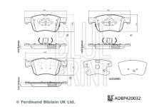 Sada brzdových destiček, kotoučová brzda BLUE PRINT ADBP420032