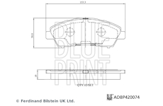 Sada brzdových destiček, kotoučová brzda BLUE PRINT ADBP420074