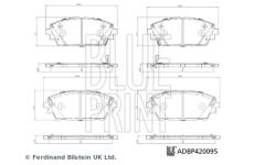 Sada brzdových destiček, kotoučová brzda BLUE PRINT ADBP420095