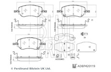 Sada brzdových destiček, kotoučová brzda BLUE PRINT ADBP420119