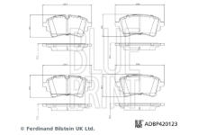 Sada brzdových destiček, kotoučová brzda BLUE PRINT ADBP420123