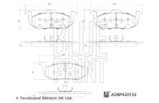 Sada brzdových destiček, kotoučová brzda BLUE PRINT ADBP420133