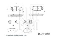 Sada brzdových destiček, kotoučová brzda BLUE PRINT ADBP420158