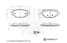 Sada brzdových destiček, kotoučová brzda BLUE PRINT ADBP420171